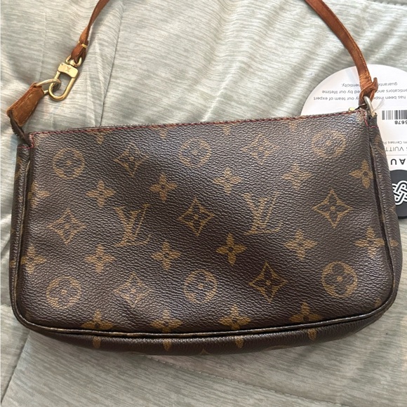 Louis Vuitton Brown Monogram Wristlet with Red Cherry Accent - Picture 6 of 7